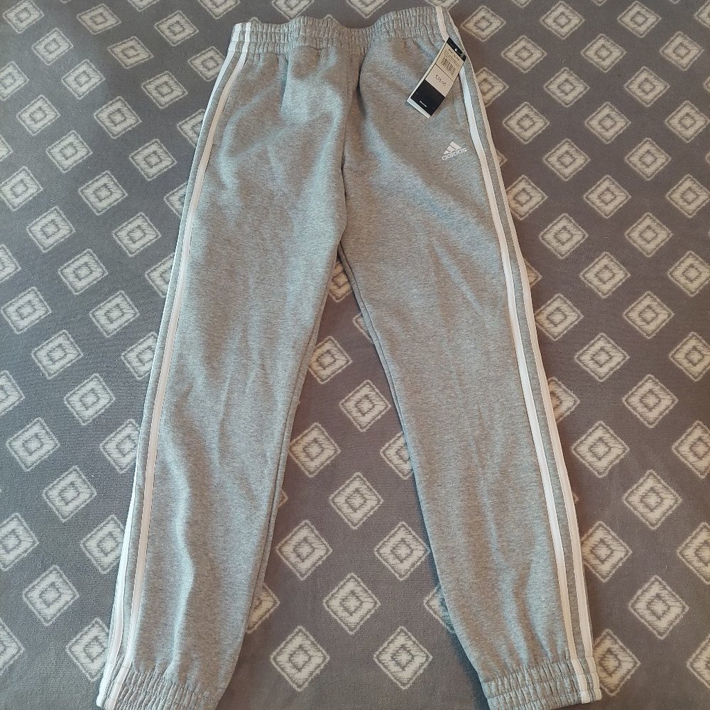 NWT Girl's XL (16) ADIDAS grey joggers